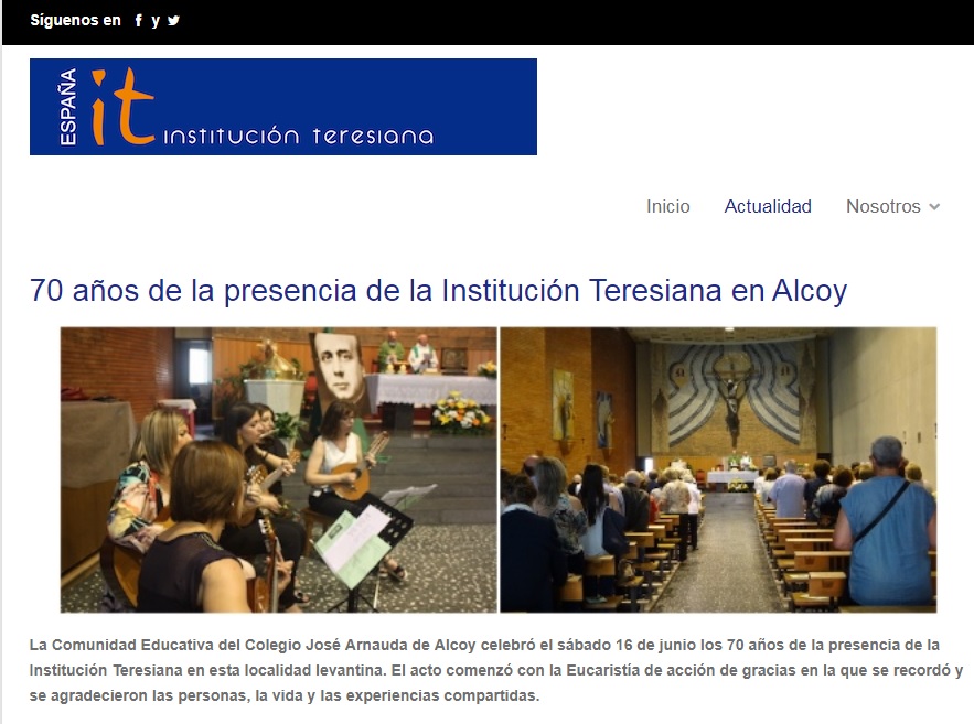 70 años de la presencia de la Institución Teresiana en Alcoy